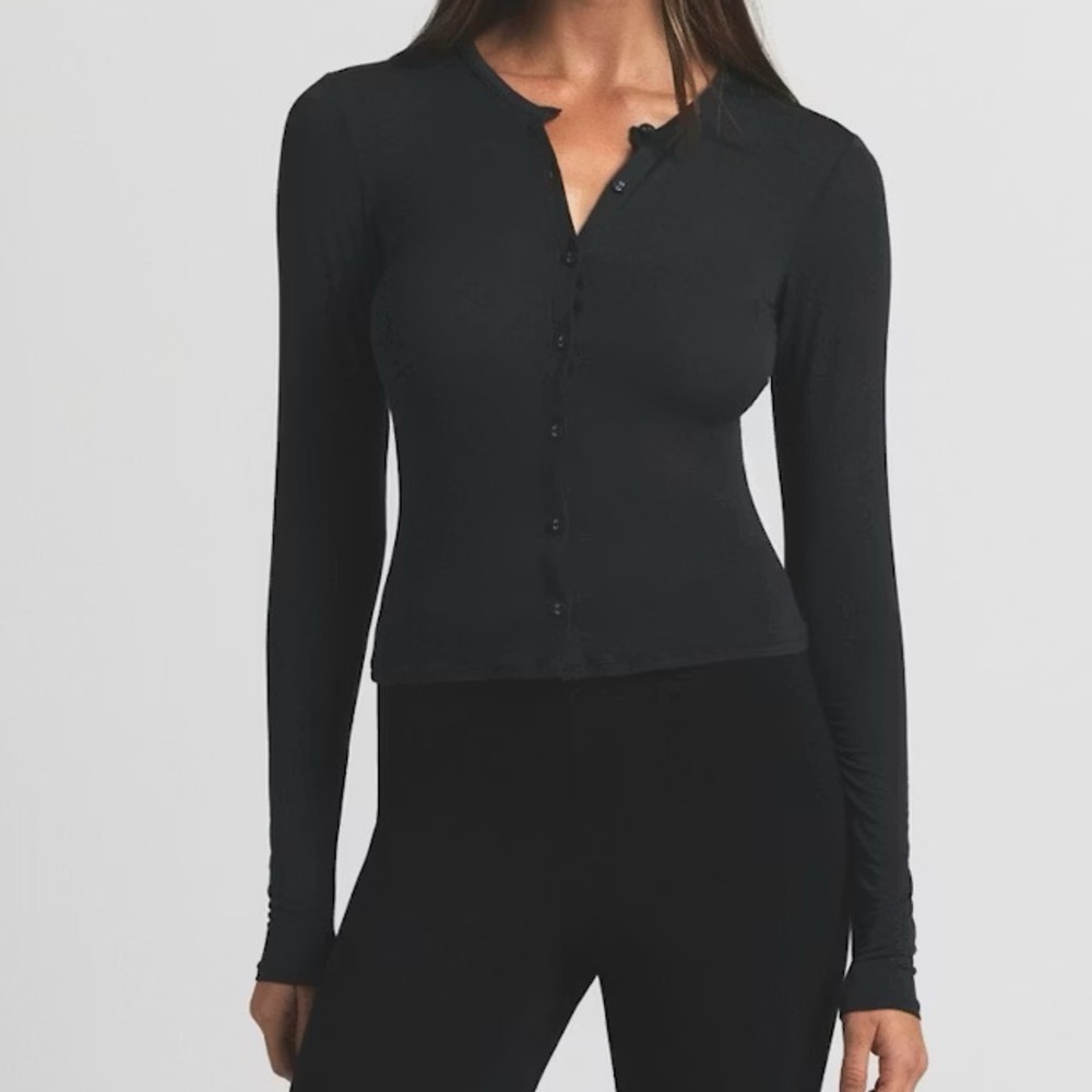 SKIMS Sheer Modal Cardigan | Onyx | Size XS
